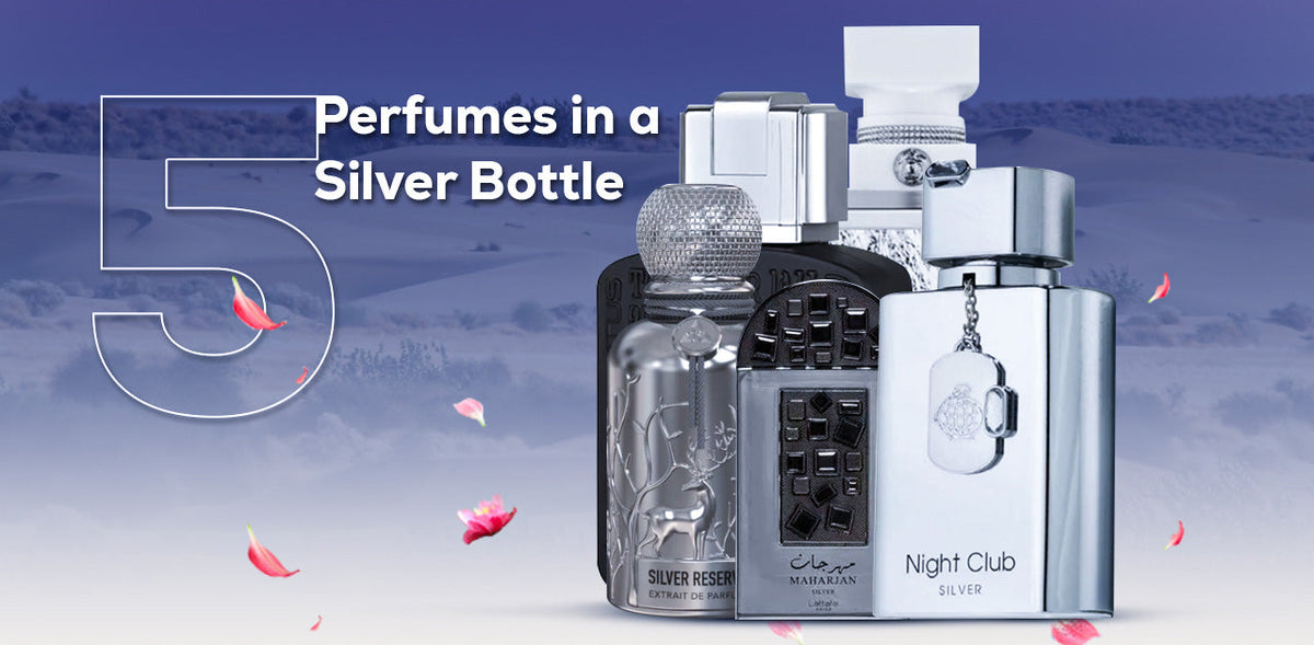5 Perfumes in a Silver Bottle - Perfect For Gift