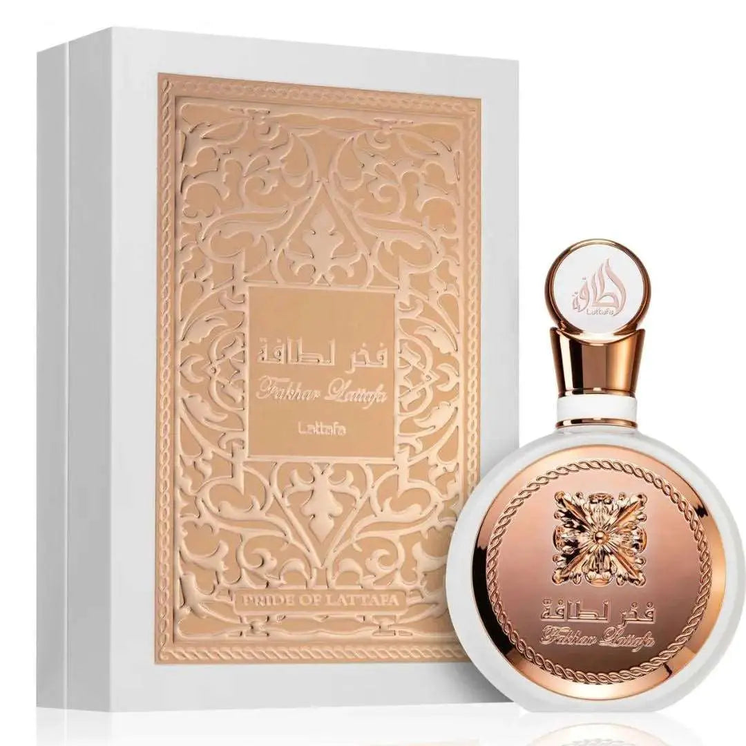 Fakhar Lattafa Rose Gold Perfumes 100ml EDP Box and Bottle for Women