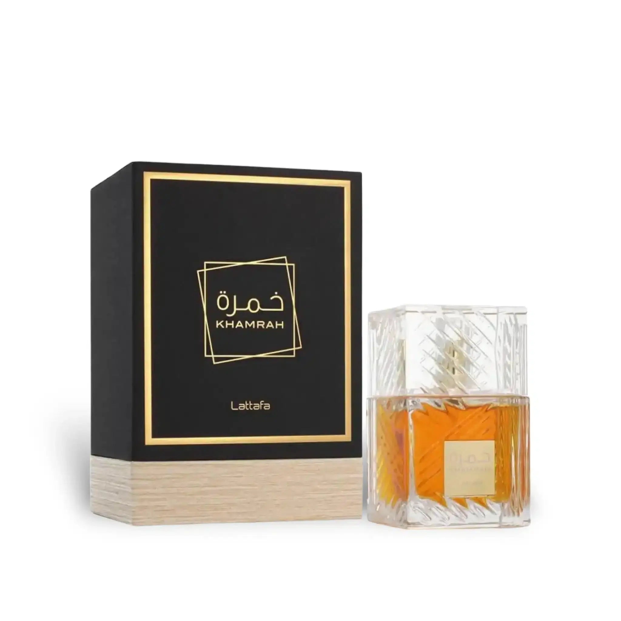 Khamrah Lattafa Perfumes 100ml EDP Box and Bottle