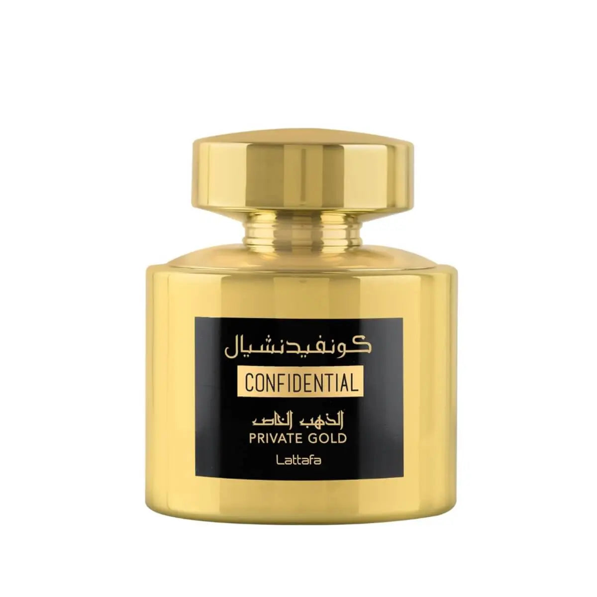 Lattafa Confidential Private Gold Perfumes gold colour 100ml bottle