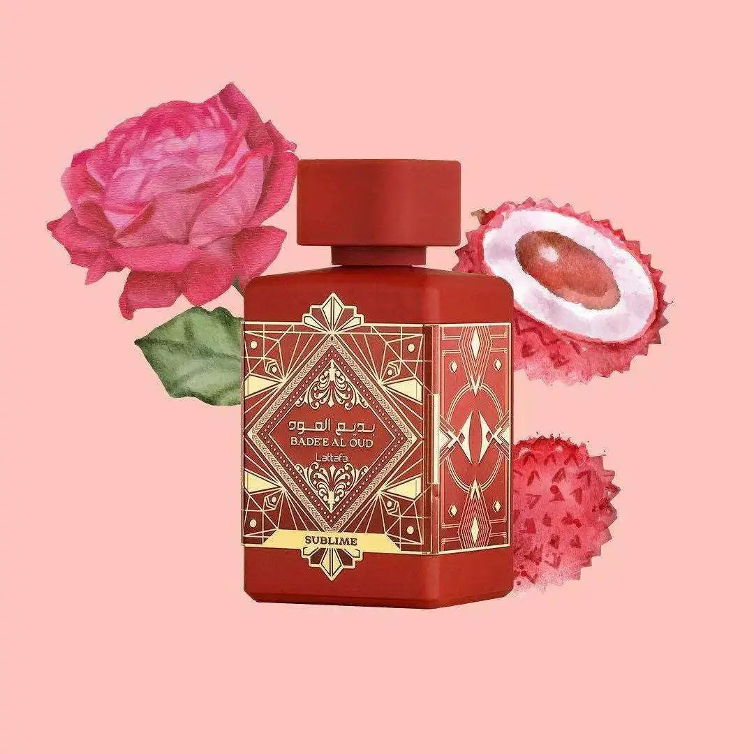 Rose Flavour Badee al oud sublime perfume Bottle