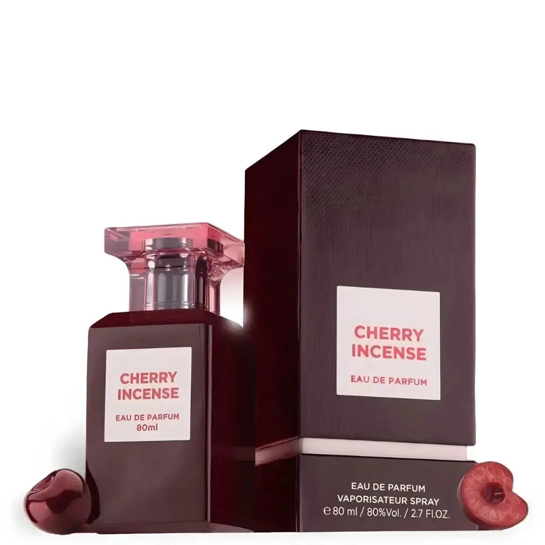 The fragrance world cherry incense perfume in 80ml bottle with its packet