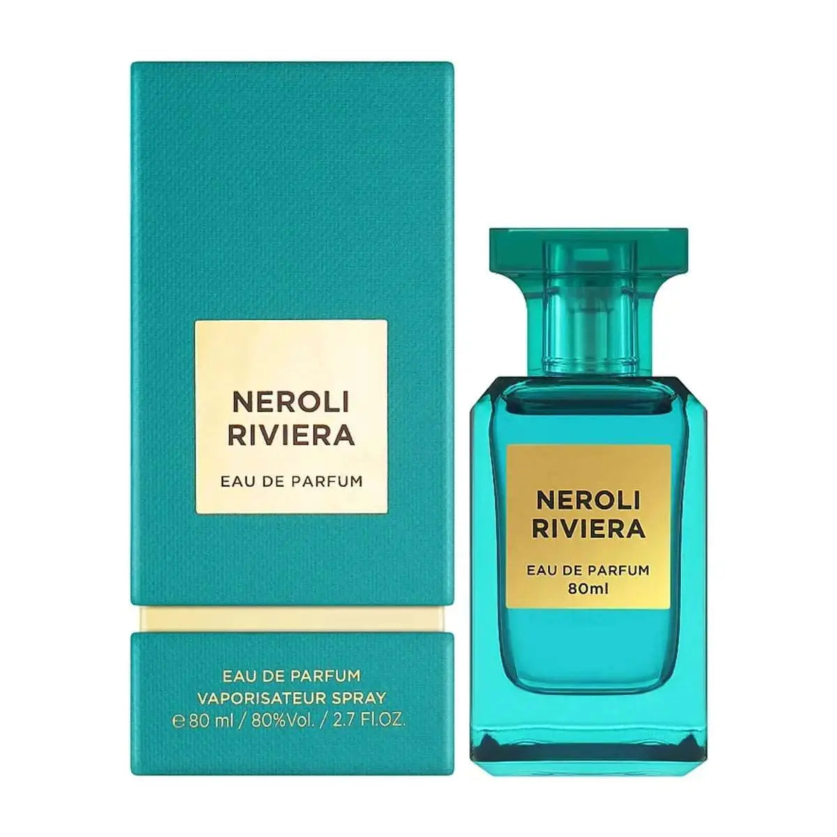neroli riviera perfume pest colour packet and bottle front view
